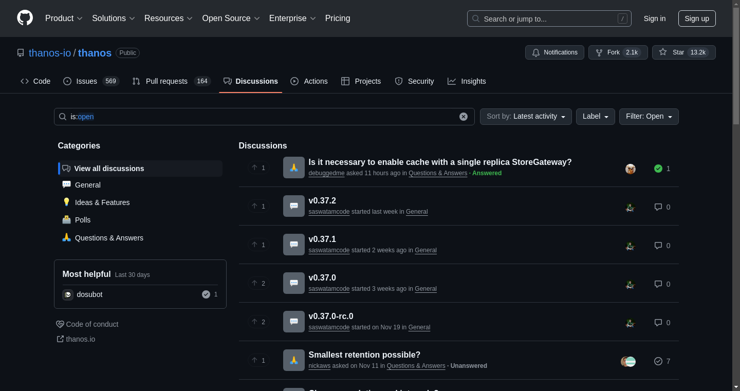 GitHub Discussions screenshot