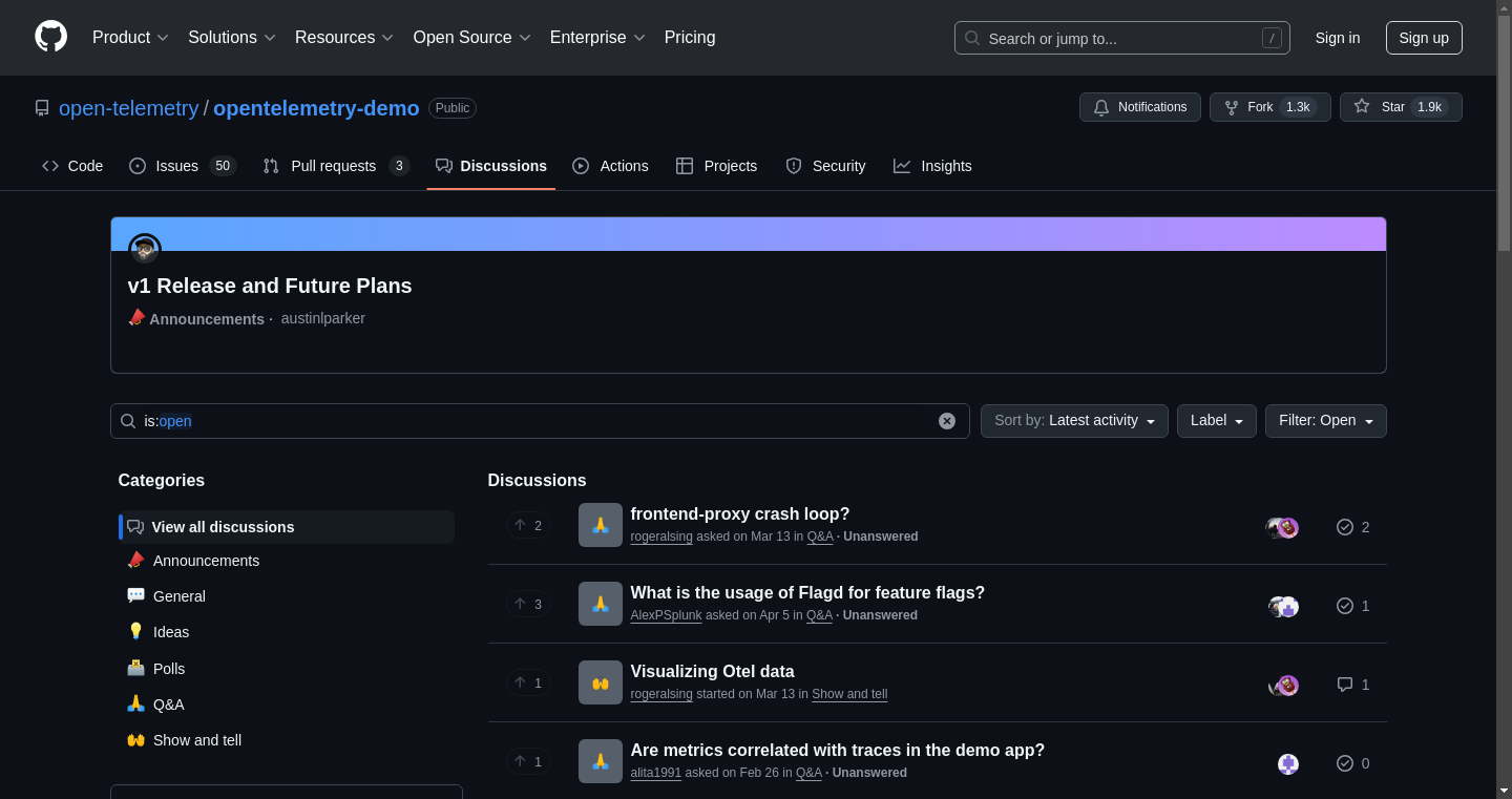 GitHub Discussions screenshot