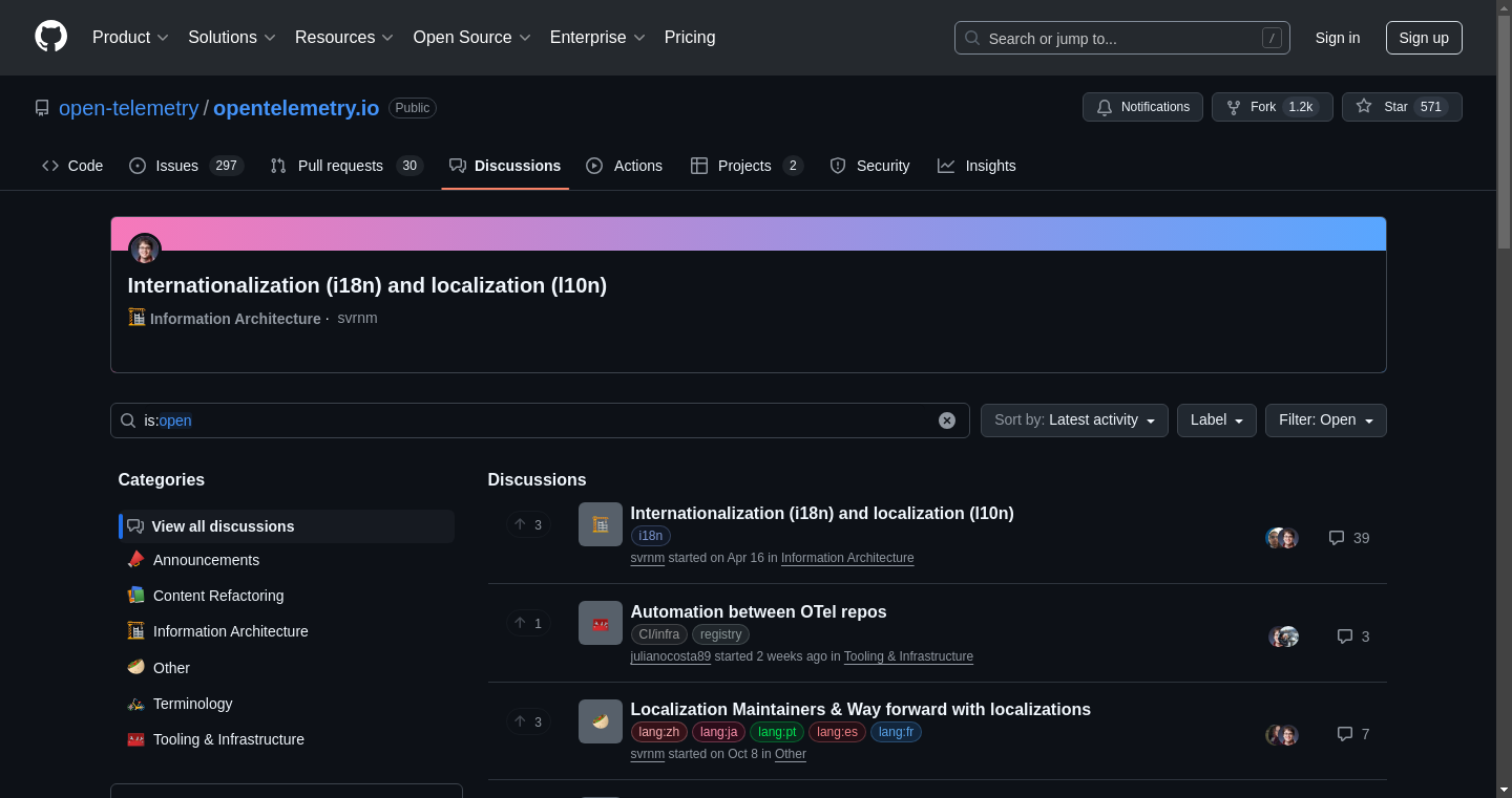 GitHub Discussions screenshot