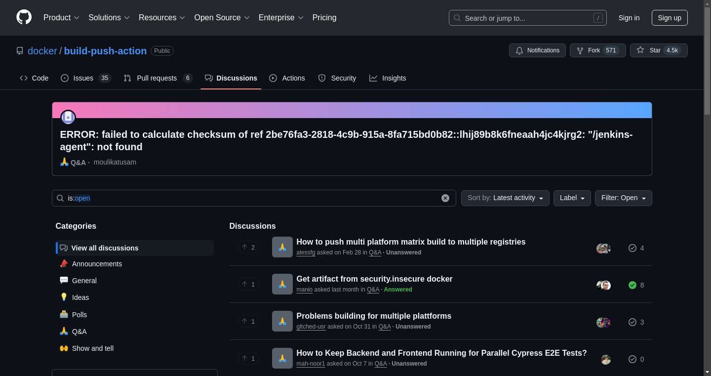 GitHub Discussions screenshot