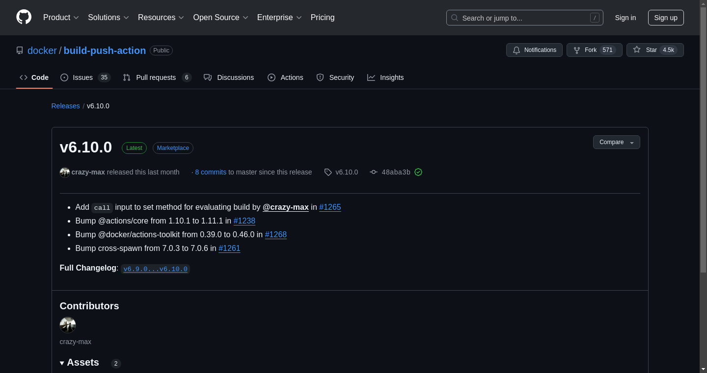 GitHub release screenshot