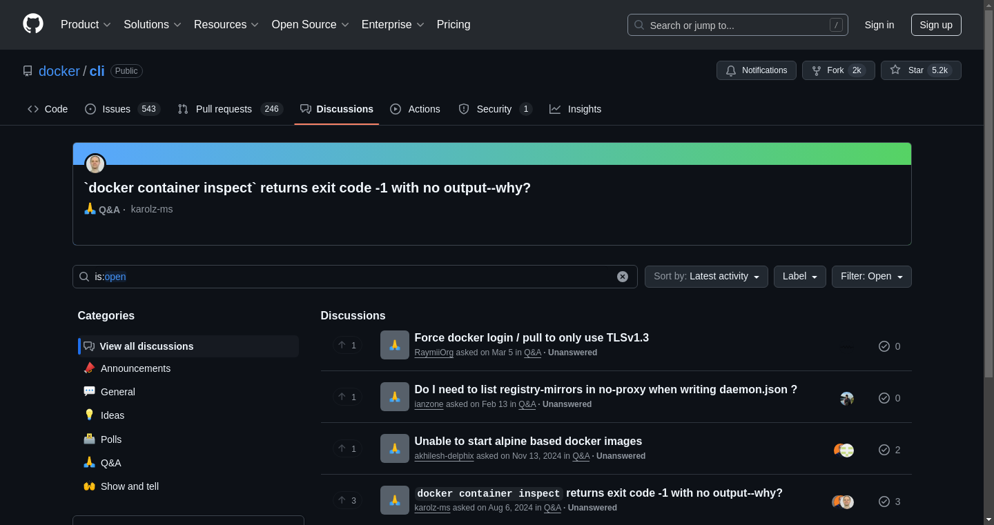 GitHub Discussions screenshot