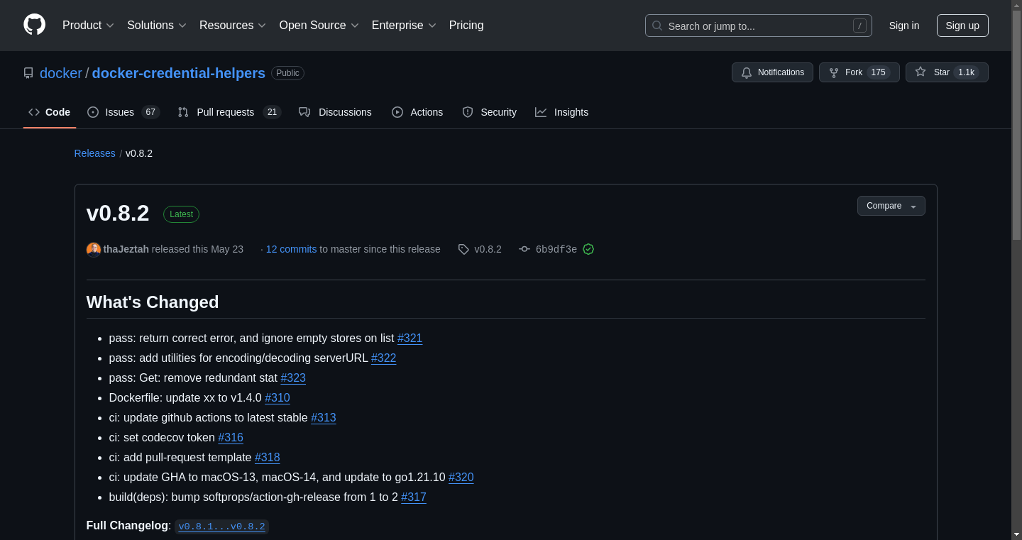 GitHub release screenshot