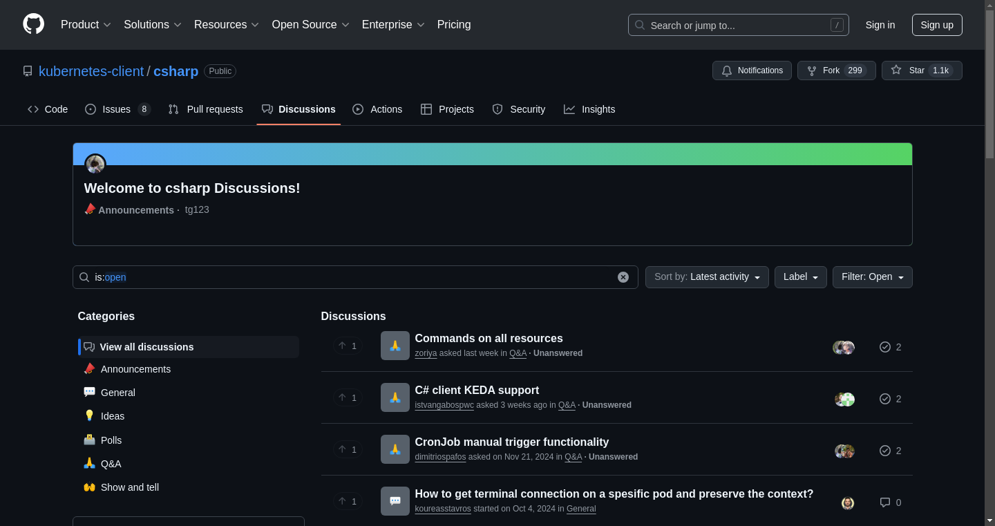 GitHub Discussions screenshot