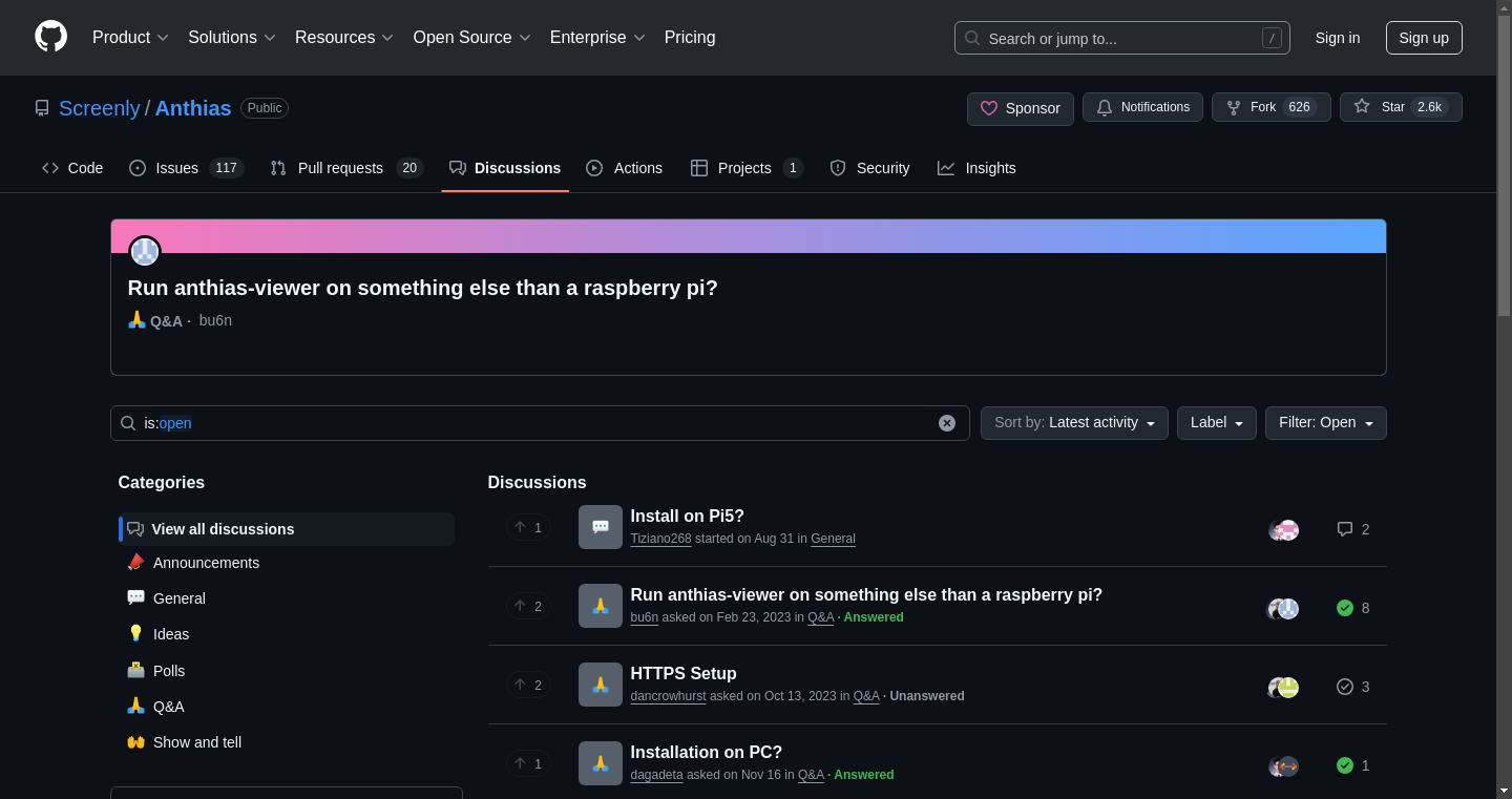 GitHub Discussions screenshot