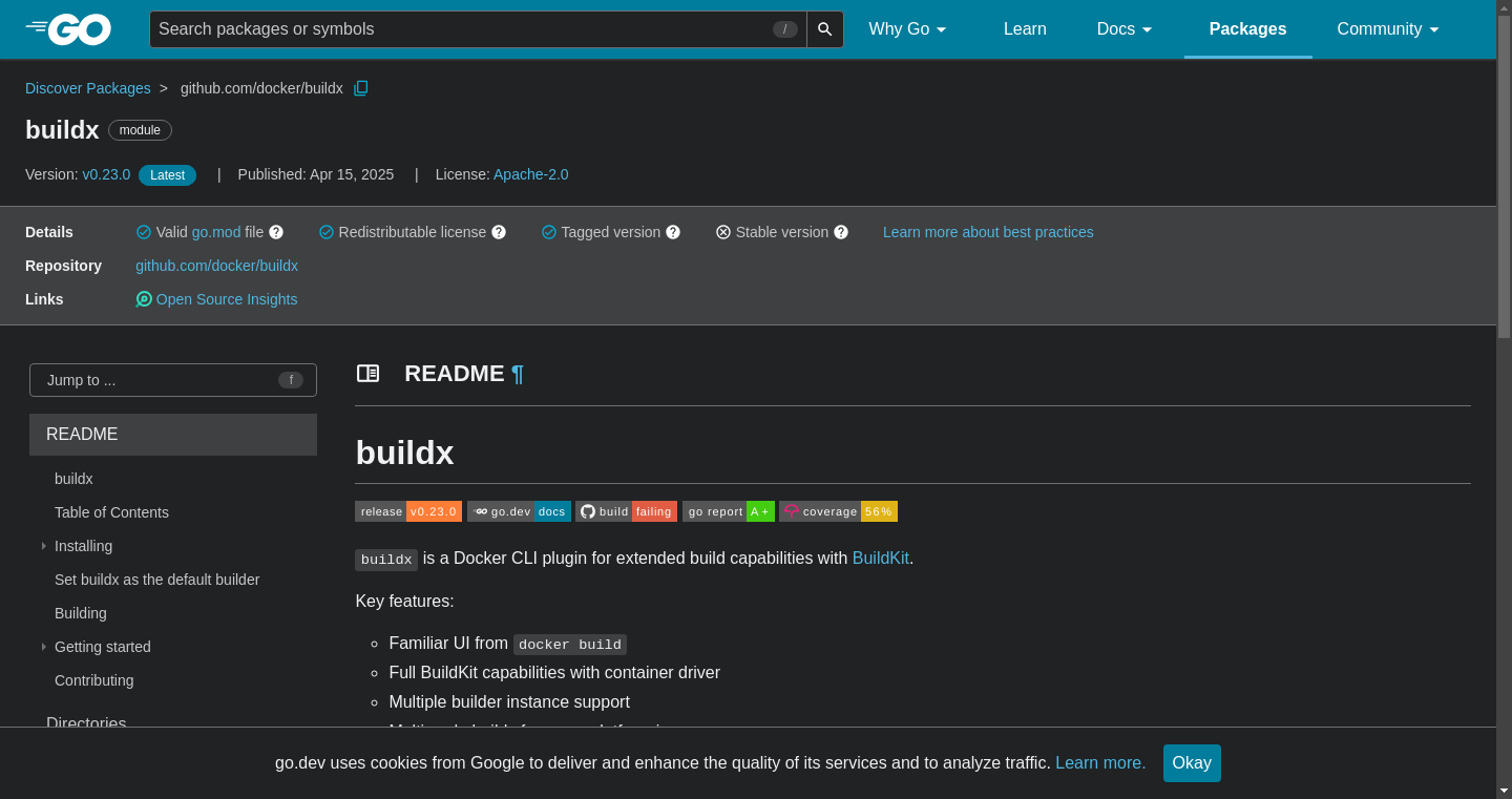 PkgGoDev screenshot